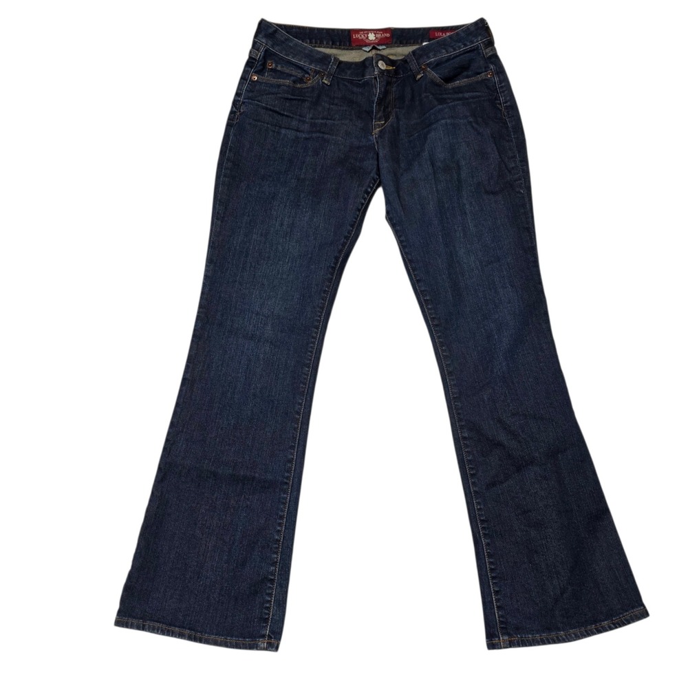 Lucky Brand Lola‎ Boot Women 10/30 Ankle Dark Wash Blue Denim Bootcut Jeans